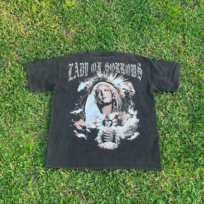 "Lady of Sorrows" Vintage Wash Frayed T-Shirt